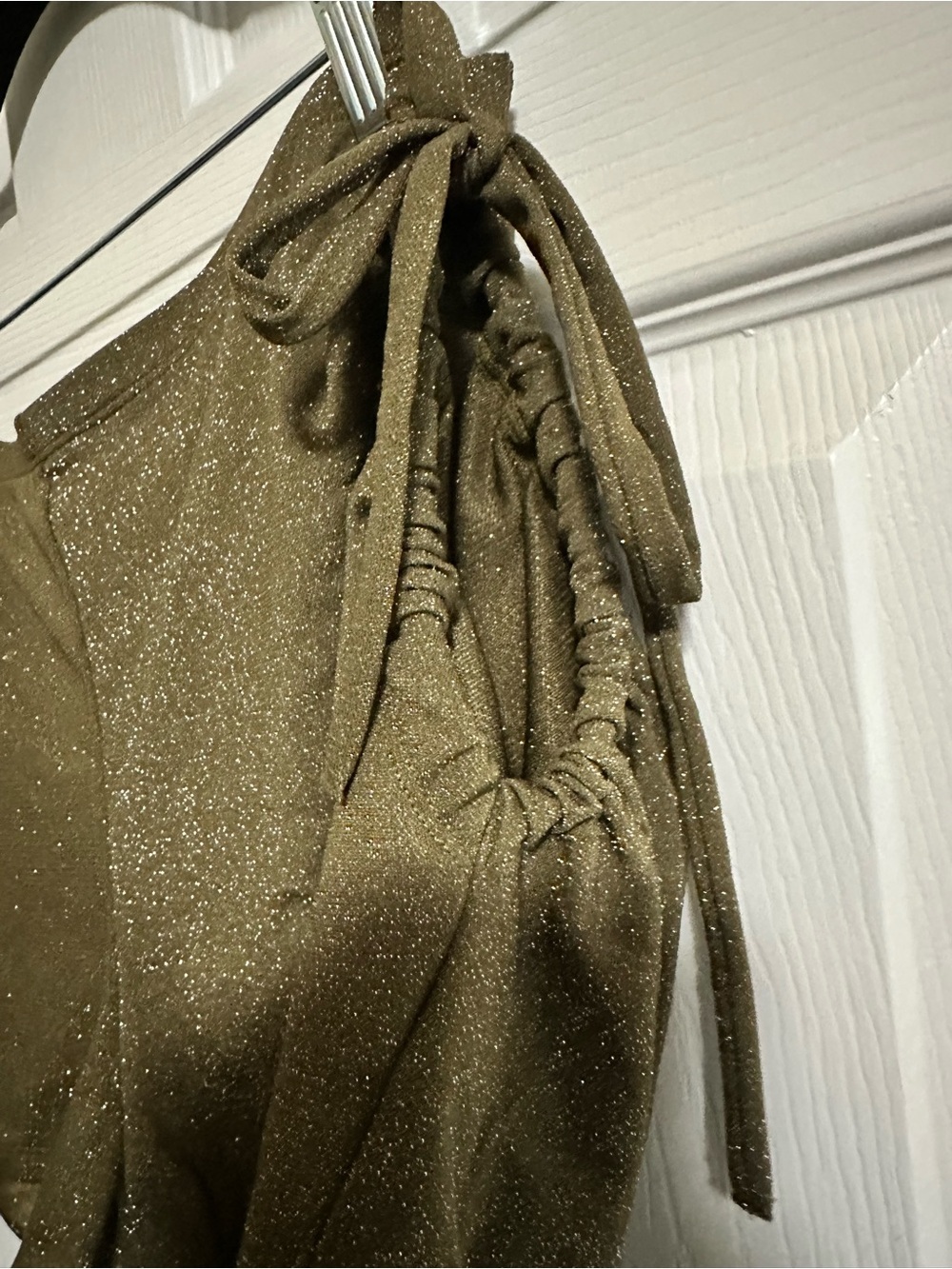 Savage X Fenty Olive Green Lace-Up Long Sleeve Crop Top & Shorts Set - Picture 9 of 12